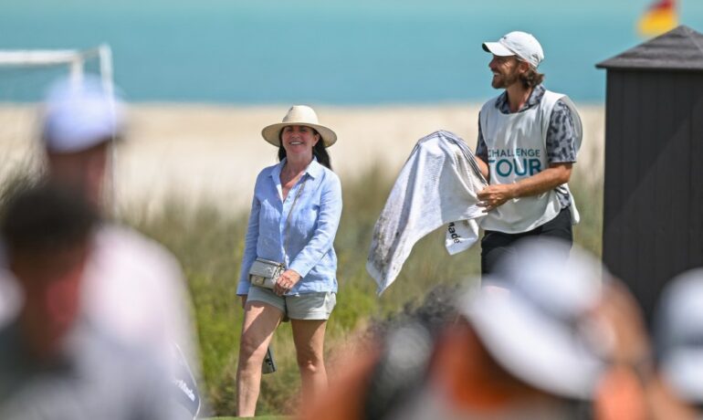 Tommy Fleetwood traded his clubs for his stepsons as a caddie at Challenge Tour event